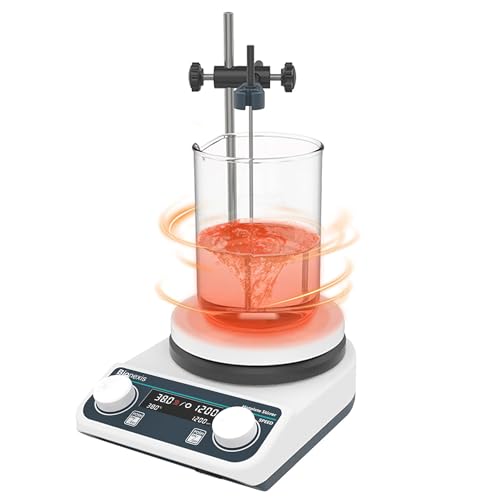 Image of Bionexis Digital Hotplate Magnetic Stirrer Hot Plate 200-1500rpm, 280℃ /536℉,Probe Sensor & Support Stand Included,2 Liter Lab Hot Plate Stirrer with Ceramic Coated