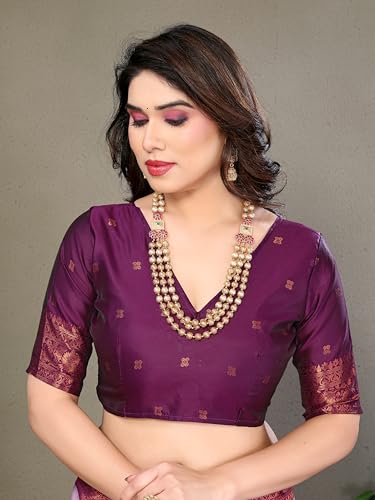 Image of Avantika Fashion Women's Kanjivaram Style Soft Silk Banarasi Sarees With Blouse Piece For Women