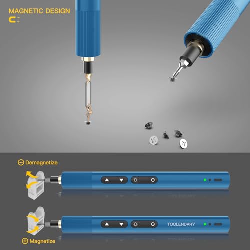 Image of Electric Screwdriver Sets, 55 in 1 Mini Electric Screwdriver Rechargeable, Precision Screwdriver Kits with Magnetic Bits, Small Power Screwdriver Set for Phone, Glasses, Blue