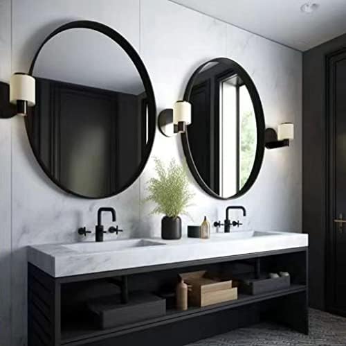 Amazon.com: Black Pivot Round Mirror 30 Inch Circle Metal Framed ...