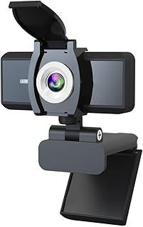 SYVI Webcam with Microphone,1080P HD Webcam with Auto Light Correction for Desktop/Laptop,Streaming Computer USB Webcam for Video Conferencing,Teaching Streaming And Gaming,Black