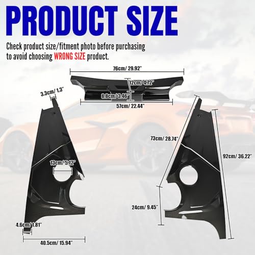 Image of Engine Compartment Surround Overlay,Carbon Fiber Pattern Engine Bay Panel Cover Trim Side Panel Center Strut Cover for Corvette C8 Stingray Z51 2020+ for C8 Z06 /E-Ray 2023+
