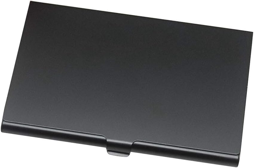 GalyachtBlack Card Holder Box, Aluminium Alloy Portable Credit Business ID Card Holder Wallet Box Case Cover Business Card Holders