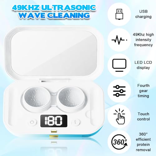 Casbomy Contact Lens Clean Machine, Portable Ultrasonic Contact Lens Cleaner With 4 Timing Modes thumb #1