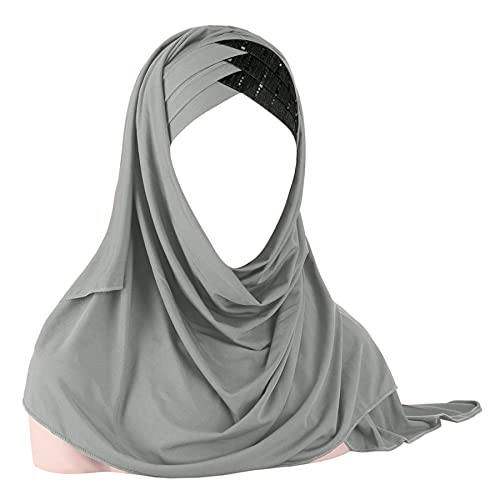 AIBEARTY Women Glitter Sequin Hijab Muslim Head Wrap Scarf Long Turban Headband Hair Cap Shawl