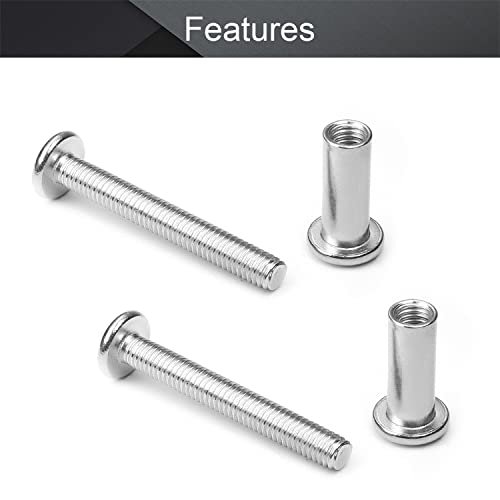 Mromax M6 Binding Screws, M6 X 45Mm Stainless Steel Binding Screws And Rivet Socket Cap Connecting For Binding Baby Bed Furniture, Diy Leather, Scrapbook And Photo Albums 5Pcs #TOP2