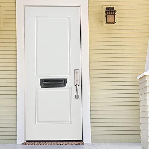 Pochar Rainproof Heavy Duty Mailbox Door Drop Box - Galvanized Steel Weatherproof Mailbox For Keys, Deposit, Payment, Mails - Through The Door Mail Drop Box (Black) #TOP6