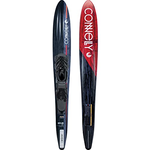 Connelly Slalom Waterski - Outlaw 65 -Tempest Front Binding with Rear Toe Plate, S (4-7)