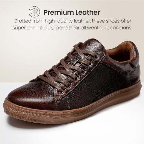 Arkbird Mens Leather Fashion Sneakers