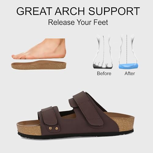 Image of Centrino Men's Berkin-Style Slip-On Sandals | Open Toe Design | Soft PU Footbed | Lightweight & Comfortable | Arch Support | On-Grip Sole | Casual Outdoor Wear (9207)