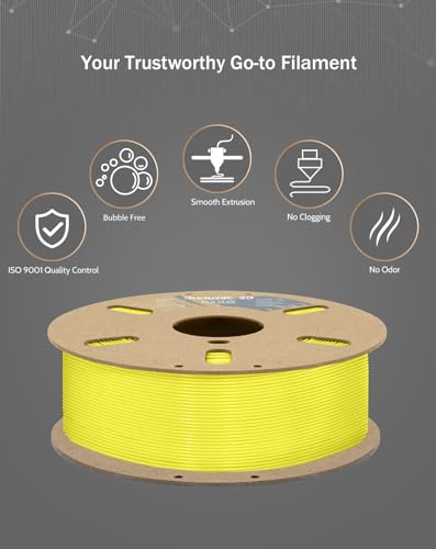 Image of DURAMIC 3D PLA+ Printer Filament 1.75mm PLA Plus Neatly 2Kg Spool(2.2lbs) | PLA Pro Tougher and Stronger, Dimensional Accuracy Probability + /- 0.02mm Light yellow