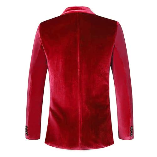 Mens Velvet Blazer One Button Slim Fit Solid Suit Jacket Casual Velvet Sport Coat2