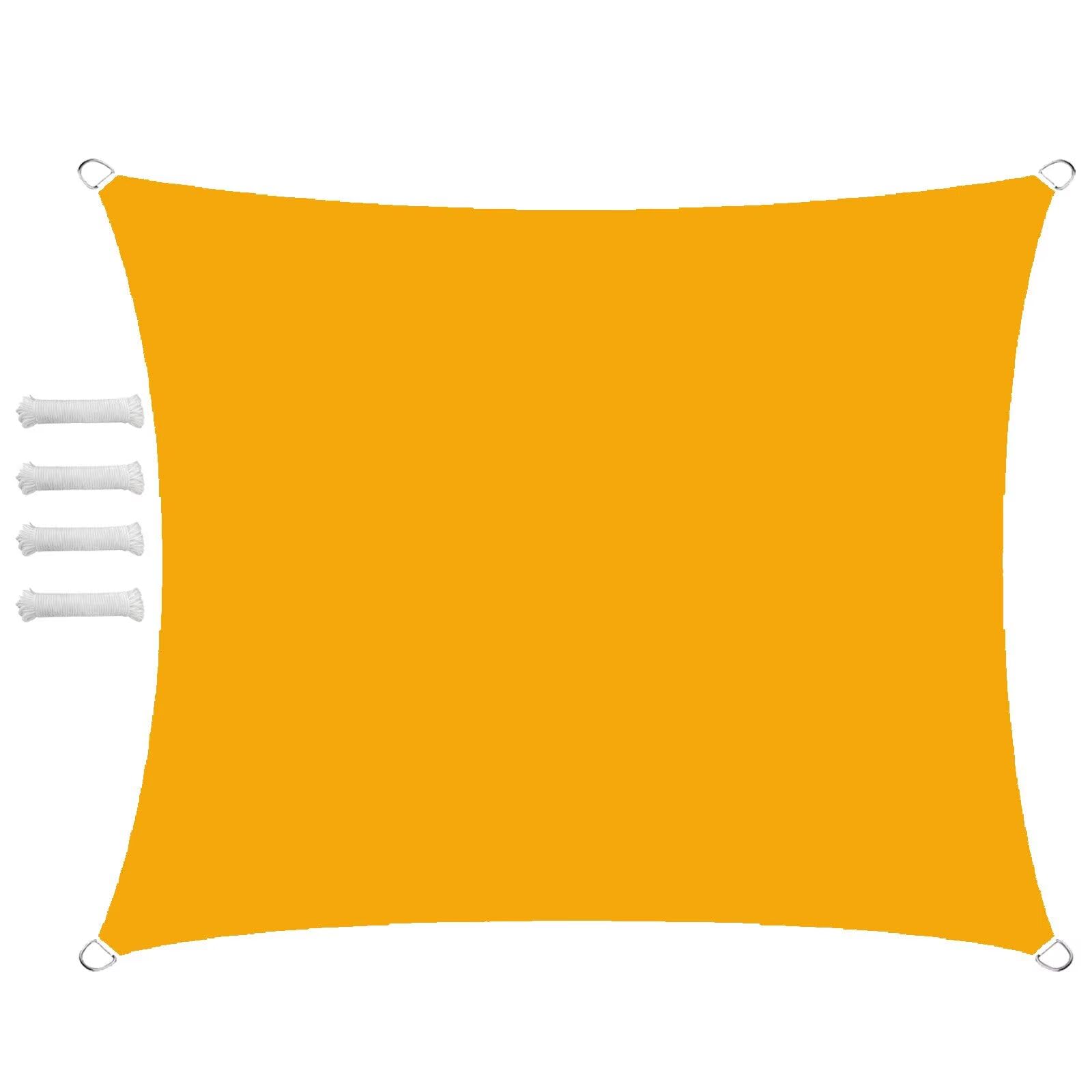 Glin Mango Yellow Sun Shade Sail Outdoor Waterproof Rectangular 1.5X2.5m Shade Sails Canopy Uv Protection For Garden Patio Block With Rope Shade Sail Kit