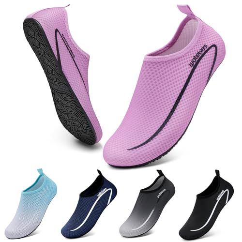 WateLves Wasserschuhe Badeschuhe Damen Herren Aquaschuhe Strandschuhe Schnell Trocknend Slip on Breathable Surfschuhe Unisex Schwimmschuhe 34-47EU