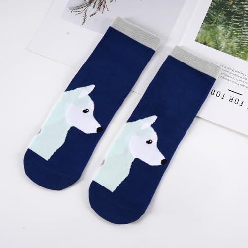 SukModen Lustige Socken Damen Bunte Socken aus Baumwolle, Hundemotiv & Weihnachts-Motiv, Katzensocken Tier-Motiv, Geschenkidee für Frauen Geburtstag & Weihnachten,Valentinstag-Geschenk für sie,5 Paare