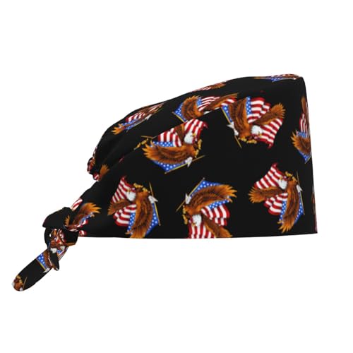 Image of Working Cap Scrub Cap with Sweatband Adjustable Unisex Women Tie Back Hat Nurse Surgical Caps