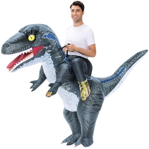 JUROSAICA Inflatable Dinosaur Costume Adult Blow Up Raptor Holloween Suit