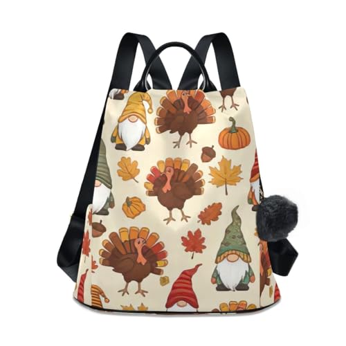 Sac à dos pour femme en forme de citrouille avec pompons élégants pour la randonnée et voyage
