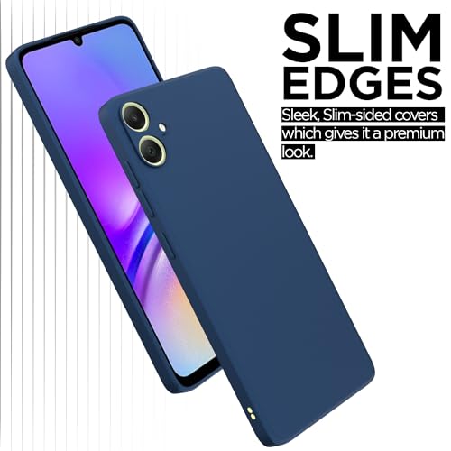 Image of Outlouders Back Cover for Samsung Galaxy A05 | Camera Protection | Durable Soft Matte Silicone Bumper Case (Blue)