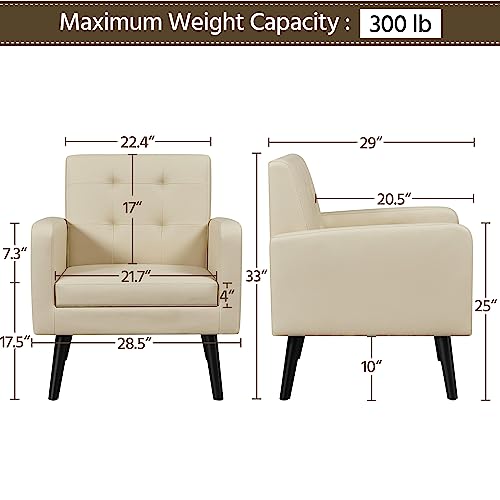 Sillón Plegable PU Leather Beige miniatura 3