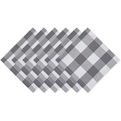 DII Gray & White Buffalo Check Napkin Set Cover