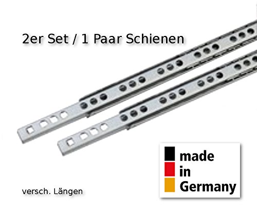 Preisvergleich Produktbild 2 Stück (1 Satz) Schubladenschienen Teilauszug Rollenauszug Teleskopschiene Kugelführung L 342 mm Nut 17x10mm - LIVINDO