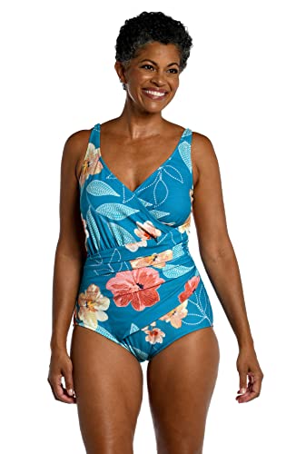 Shirred Front Surplice One Piece Swimsuit - Product Details