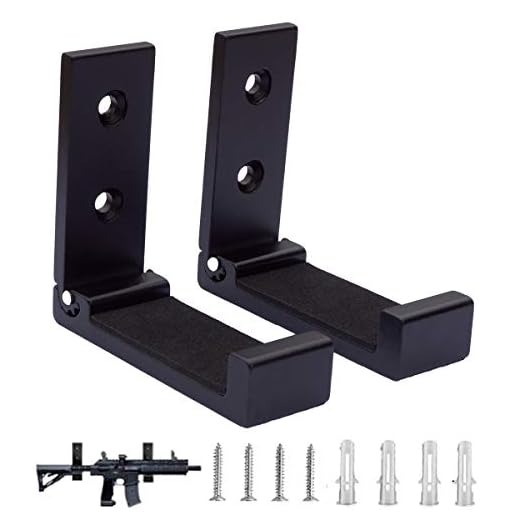 Gun Hooks,Folding Indoor Gun Racks with Padding,Excellent for Hanging or Storing Any Long Gun,Shotgun,Rifle,Sword and Bow,Sturdy Gun Wall Mount Black 2PCS