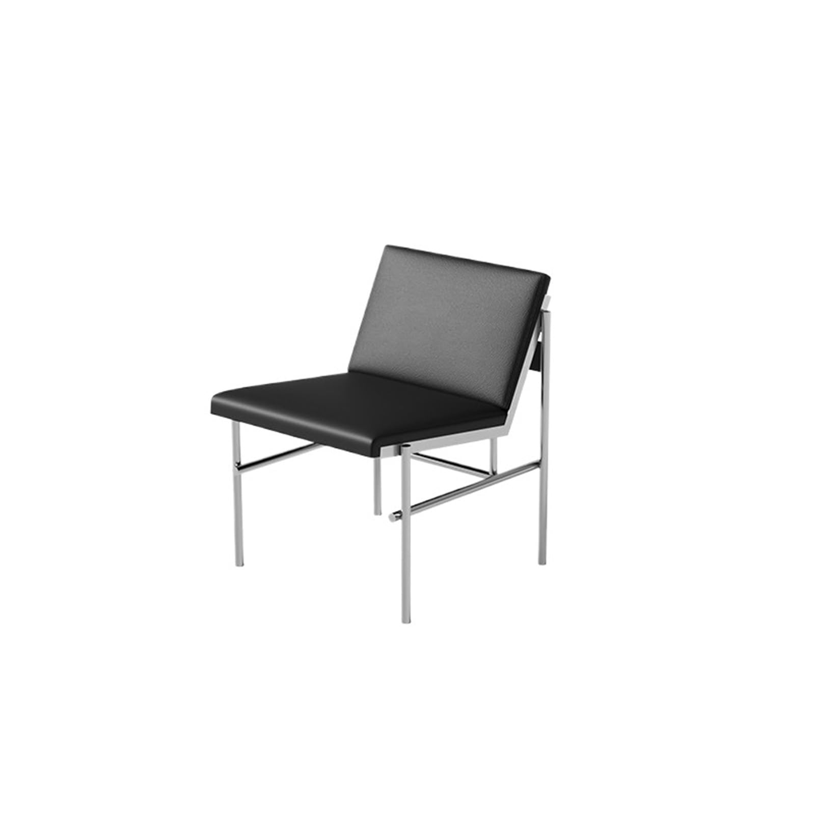 Sofá industrial de doble cara de acero inoxidable, moderno banco de piel sintética y mesa de metal para cafetería, recepción u oficina sala de espera