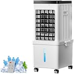 Portable Air Conditioner, 10L Evaporative Air Cooler Fan with Remote, Removable Water Tank, 3-in-1 Quiet Cooling with 4 Ice Packs & Timer, Low Noise Swamp Cooler for Home Bedroom Office