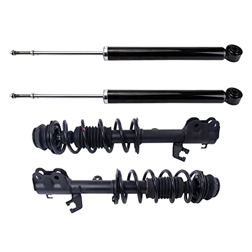 Image of TRQ Front and Rear Complete Strut Assembly & Shock Absorber Kit Complete Strut & Coil Spring Assembly Compatible with 2012-2019 Nissan Versa 2014-2019 Versa Note