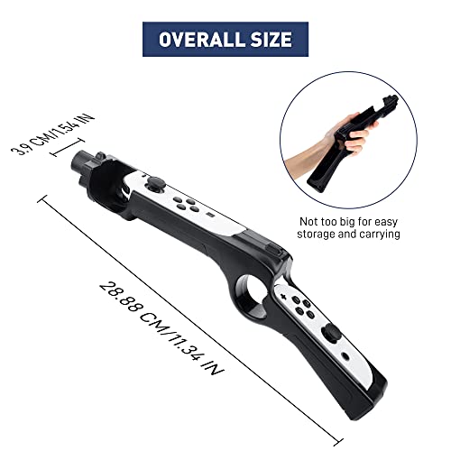 FANPL Game Gun for Nintendo Switch & Switch OLED Joy Con, Controller Grip for Hunting Simulator, for Wolfenstein 2, for Splatoon, for Big Buck Hunter Arcade and Other Switch Shooting Games - Black