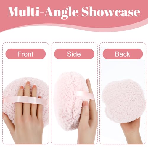 6'' Body Powder Puff - Ultra Soft, Large Round Velour, Reusable Face & Body Powder Applicator