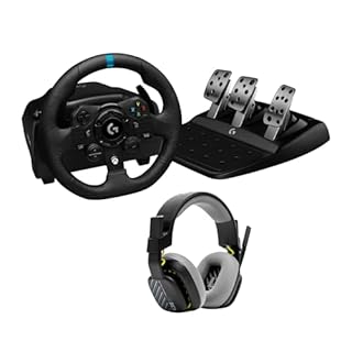 Logitech G G923 - Volante da corsa e pedali, ritorno di forza dinamico TRUEFORCE, vera pelle + cuffia con microfono cablata ASTRO A10 Gen 2 - Xbox X|S, Xbox One, PC, Mac - Nero