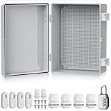 【Installation Simplifiée】La plaque à alvéoles intégrée et les 4 supports de fixation permettent de monter facilement vos appareils et de fixer le coffret au mur ou sur une clôture, pour une installation propre et organisée