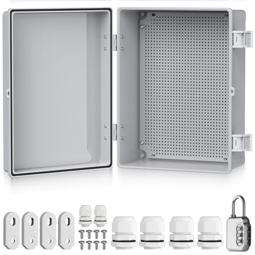 EYPINS Caja Estanca Exterior Electrica Impermeable IP67, Cuadro Eléctrico Superficie con Carcasa Plástico ABS, Cajas de Empalmes 40 * 30 * 16cm, Blanco