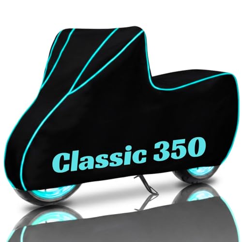 Image of SafeCovers Bike /Scooty Body Cover for Classic 350 Cover for Rain & Dust | Water Resistant, Dustproof, UV Protection, Scratchproof | Heavy Duty Outdoor Motorcycle Cover with Elastic & Windproof Design