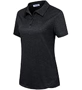 Vldnery Polo Shirts for Women 3-Button Collared Short Sleeve Moisture Wicking Athletic Loose Yoga...