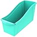 Storex Large Book Bin, Interlocking Plastic Organizer for Home, Office and Classroom, Teal, 6-Pack (71107U06C)