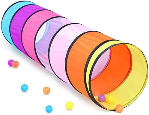 Colorful Baby Play Tunnel for Toddlers with Mesh Window, Cat Tunnel for Dogs Pets, Kids Crawling Tunnel Play Tent Pop Up Toddlers Tunnel Indoor Outdoor Toy Gift (Colorful Baby Tunnel)?-