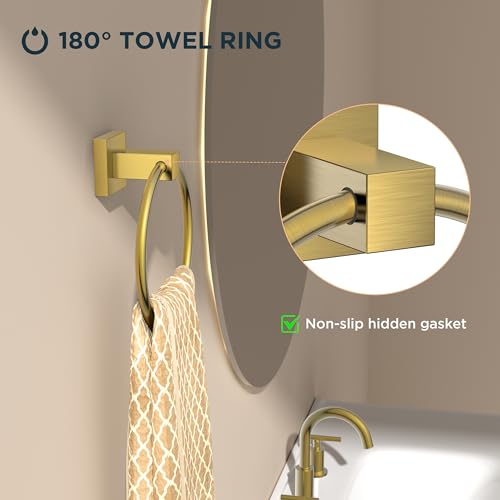 FORIOUS Toilet Paper Holder and Towel Ring Set, Bathroom Accessories Set by FORIOUS - Used condition - Image 3