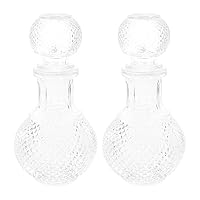 SHINYPASING 2pcs Glass Liquor Decanter Bottles 250ml with Artistic Appearance for Bars and Banquets, Enhance Wine Taste and Store Whiskey Efficiently
