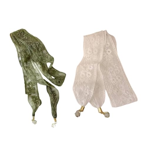 zaoalife Lace Headscarf Handbag Handle Wrap Ribbon Scarf, French Floral Lace Hair Ribbons Headbands Scarf for Women, Hair Band Scarves, Braids Headband