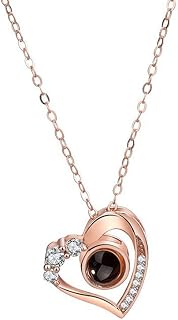 Personalized Women's Necklaces Custom Photo Projection Necklace, Custom Heart Photo Necklace, Custom Necklace with Picture Inside Birthday Gift/Mother's Day Gift for Mom, Woman, Wife