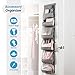 ZOBER Purse Organizer W/ 6 Pockets For Closet - Over The Door Easy Storage - Durable Metal Hooks - Purse Rack With Pockets - Gray (1 Pack)