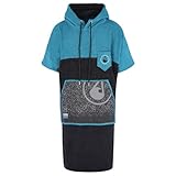 WAVE HAWAII Poncho Uno Surfponcho Velour & Frottee, natürliche Baumwolle für Körpergrößen von 175-200 cm Umkleidehilfe für Schwimmen Strand Surfen Duschponcho für Damen Herren Erwachsene