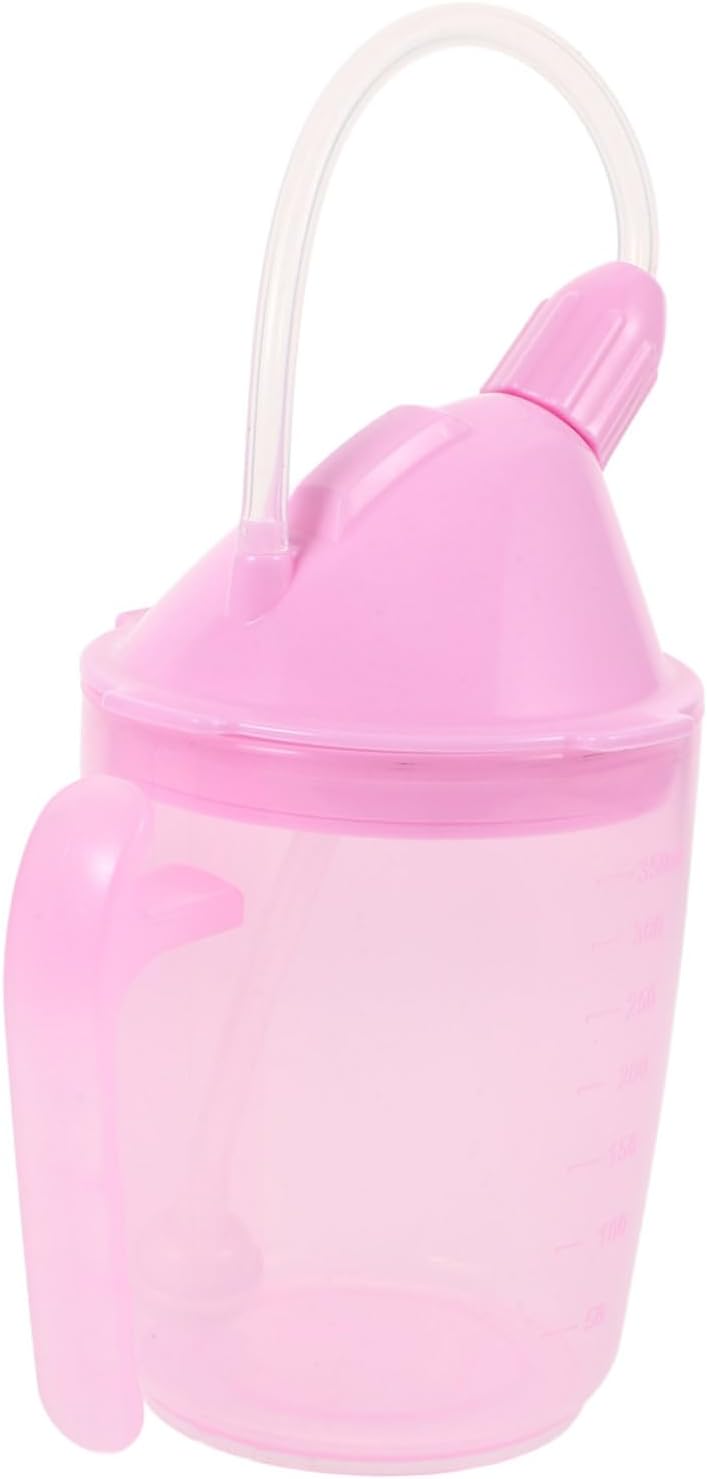 Leakproof Liquid Diet Feeding Cup with Straw and Lid for Elderly Patients Disabled Adults Maternity Care Practical Non-spill Drinking Mug with Measurement Scale for Bedridden and