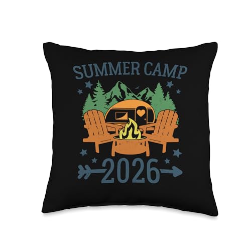 Summer Camp 2026 Mountain Camping Crew Spring Break Trip Throw Pillow