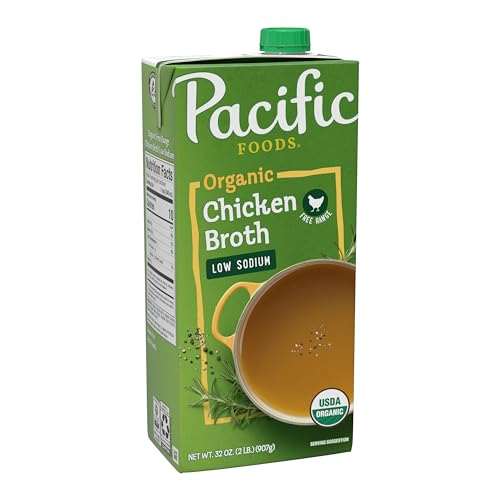 Pacific Foods Low Sodium Organic Free Range Chicken Broth, 32 oz Carton