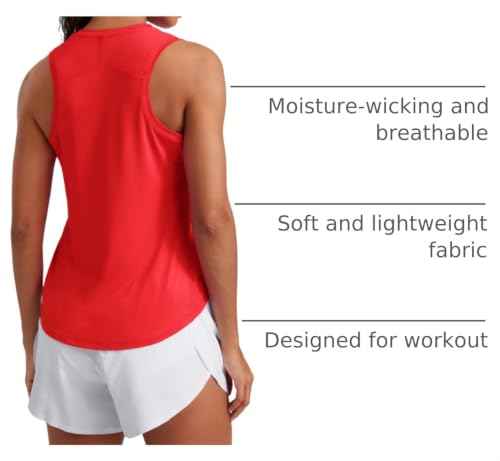 Image of CRZ YOGA Lightweight Racerback Tank Top | Workout, Moisture Wicking, Classic Fit, Hip Length, Reflective Spots, Sleeveless Shirts for Women